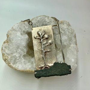 💎Sterling/slate Tree necklace - artisan made